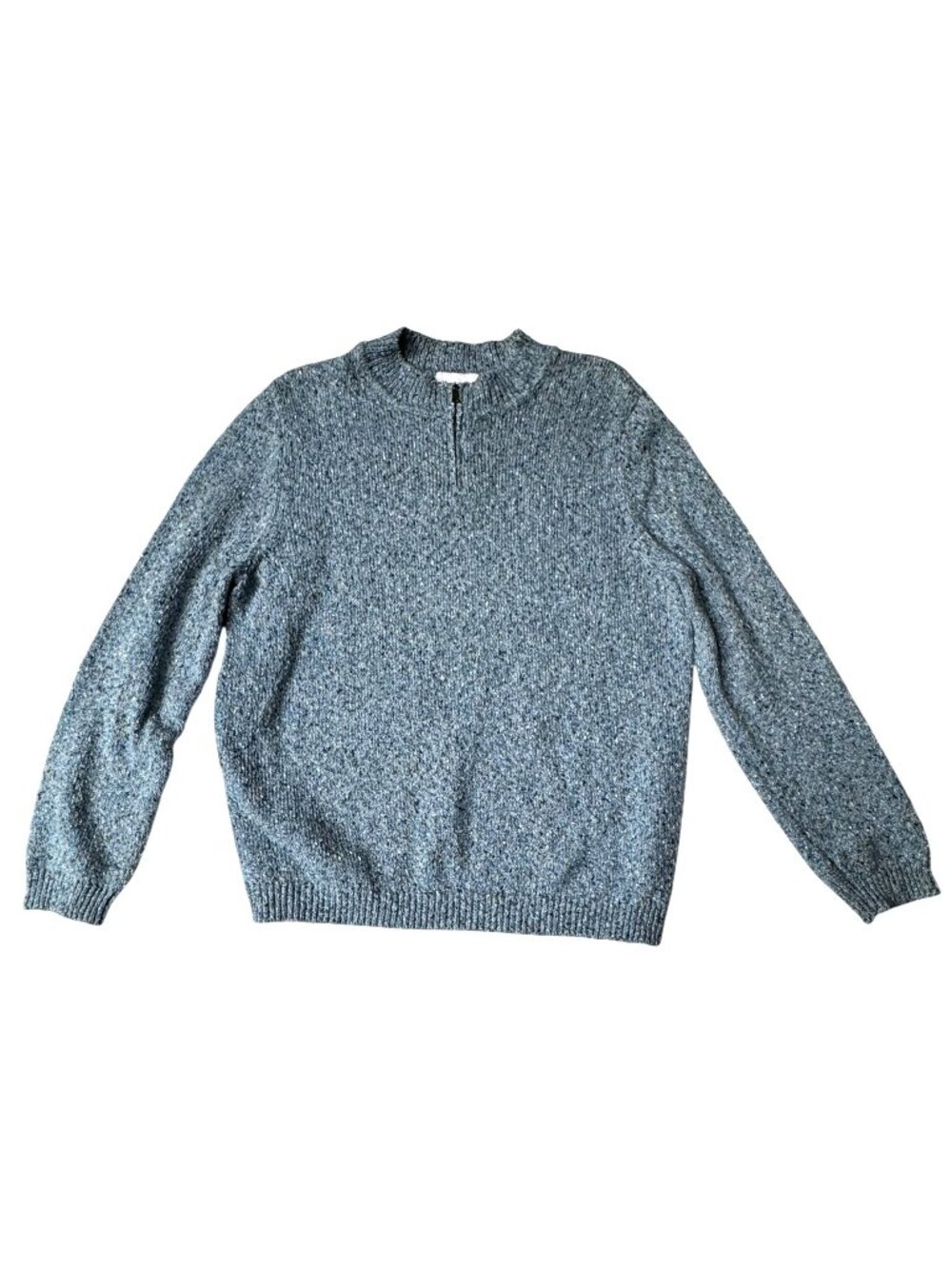 Alfred Dunner Pullover Sweater Cornflower Blue L Cotton Blend Shimmer